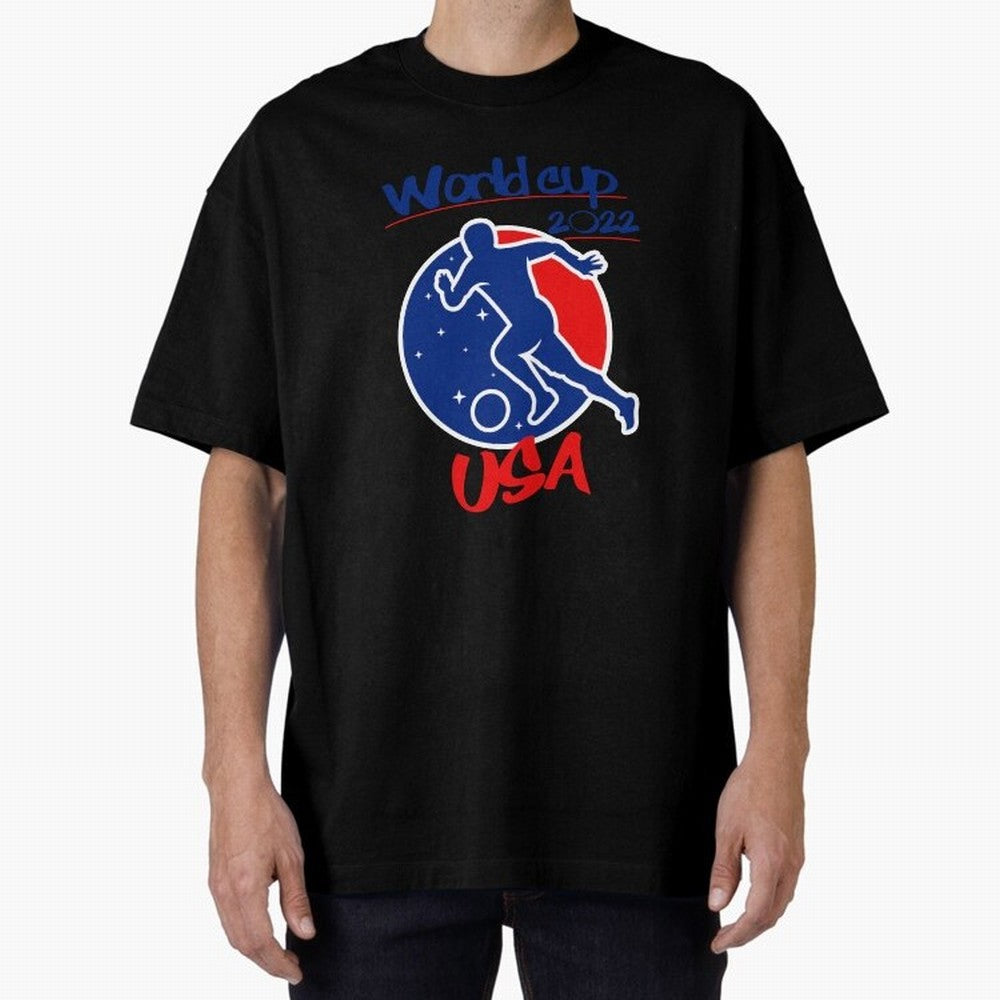 USA World Cup 2022 Oversized T-Shirt Feel the Trophy Chase of Match Day Hype around FIFA World Cup 2026 Group Stage, Haaland, France, Football History, Final Match Energy, Crowd Noise and Once in a Lifetime Moments; Great for Watch Parties, Sports