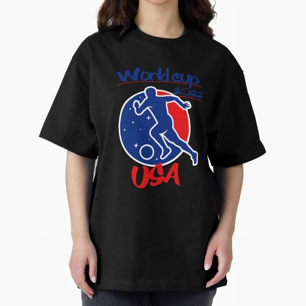USA World Cup 2022 Oversized T-Shirt Feel the Trophy Chase of Match Day Hype around FIFA World Cup 2026 Group Stage, Haaland, France, Football History, Final Match Energy, Crowd Noise and Once in a Lifetime Moments; Great for Watch Parties, Sports