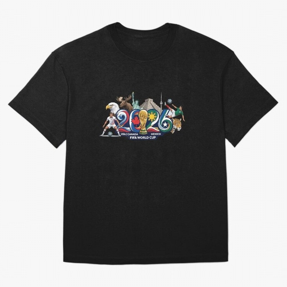 FIFA World Cup 2026 North America: USA Canada Mexico United Nations of Football Oversized T-Shirt Carry Match Day Hype around FIFA World Cup 2026 Group Stage, Mbappe and Neymar, Brazil, Portugal and Argentina, Tournament Hype, Historic Matchups,