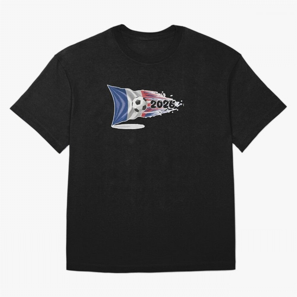 France Soccer 2026 Fan Tee: Bleu-Blanc-Rouge Flag Football Design | Perfect Gift for World Cup Fans! Oversized T-Shirt Elevate FIFA World Cup 2026 Group Stage Spirit, Celebrating England, Haaland and Mbappe, Football Festival Excitement, Trophy