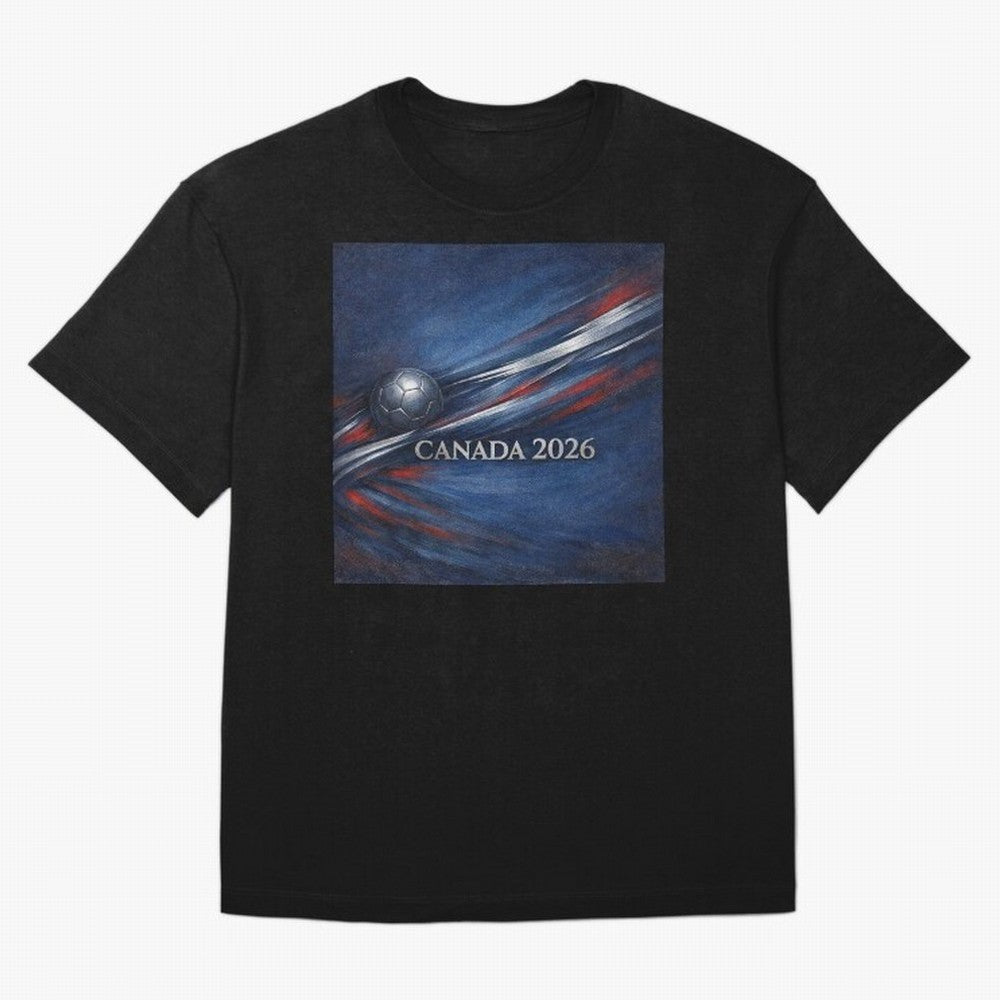 Canada 2026 Soccer Theme with silver lines Oversized T-Shirt Celebrate Rivalries and Pride in Match Day Hype around FIFA World Cup 2026, Messi, CR7 and Mbappe, Portugal, Spain and Germany, Stadium Memories, Football Loyalty, International Chants
