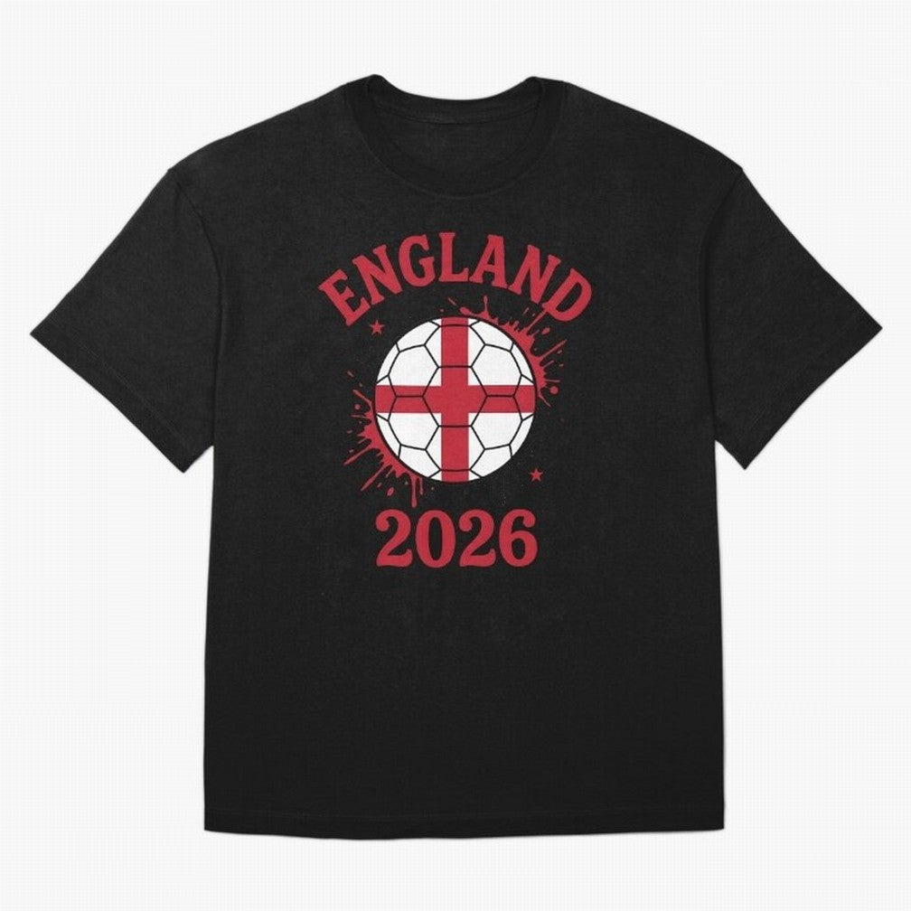 England World Cup 2026 football supporter| St George Cross Football Oversized T-Shirt Celebrate the Magic of FIFA World Cup 2026 USA Canada Mexico for Fans of Messi, CR7 and Mbappe and Brazil, Portugal and Argentina, Bringing Football Passion,