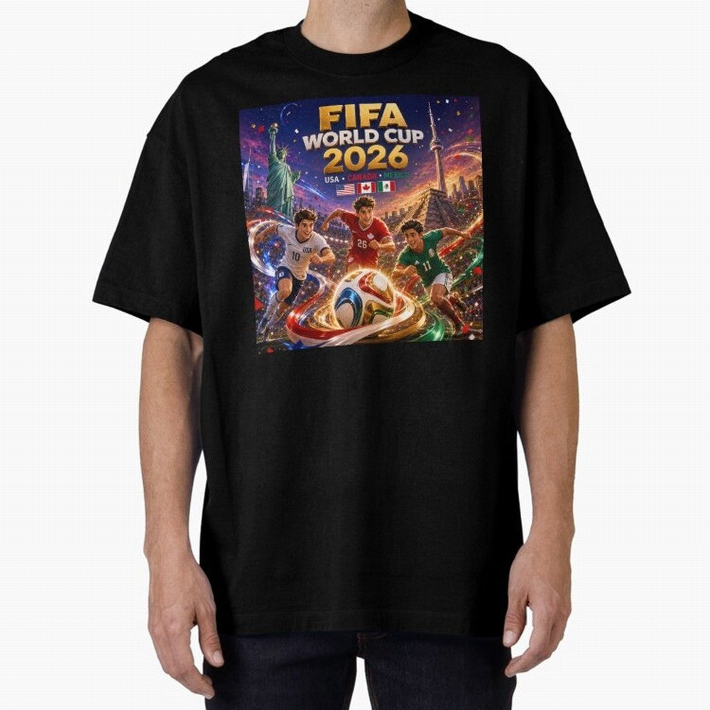 Host Nations Football 2026 #football 2026 Oversized T-Shirt Follow the Final Road of Global Football Passion for FIFA World Cup 2026 Group Stage, Featuring Cristiano Ronaldo, Haaland and CR7, Spain, Supporter Pride, Iconic Celebrations, Legendary