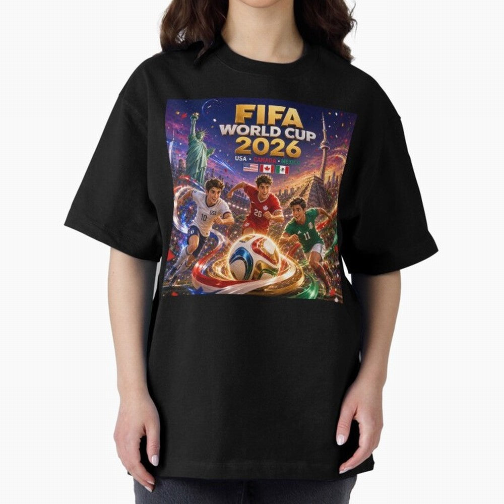 Host Nations Football 2026 #football 2026 Oversized T-Shirt Follow the Final Road of Global Football Passion for FIFA World Cup 2026 Group Stage, Featuring Cristiano Ronaldo, Haaland and CR7, Spain, Supporter Pride, Iconic Celebrations, Legendary
