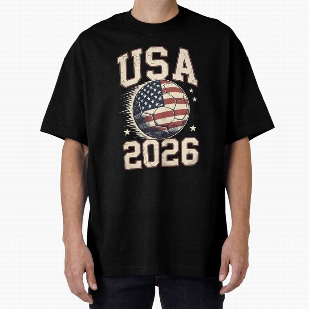 USA 2026 World Cup Soccer Oversized T-Shirt Honor Match Day Hype around FIFA World Cup 2026 USA Canada Mexico, CR7, France, Retro Football Energy, Iconic Rivalries, Trophy Chase Drama and Stadium Atmosphere; Perfect for Fans, Collectors, Family