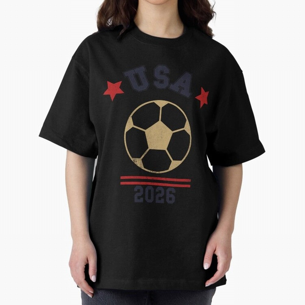 USA Soccer Fan 2026 Jersey Style Design Oversized T-Shirt Feel International Energy from FIFA World Cup 2026 USA Canada Mexico Spirit, Made for France, Mbappe, Sports Nostalgia, International Competition, Famous Players and Unforgettable Victories;
