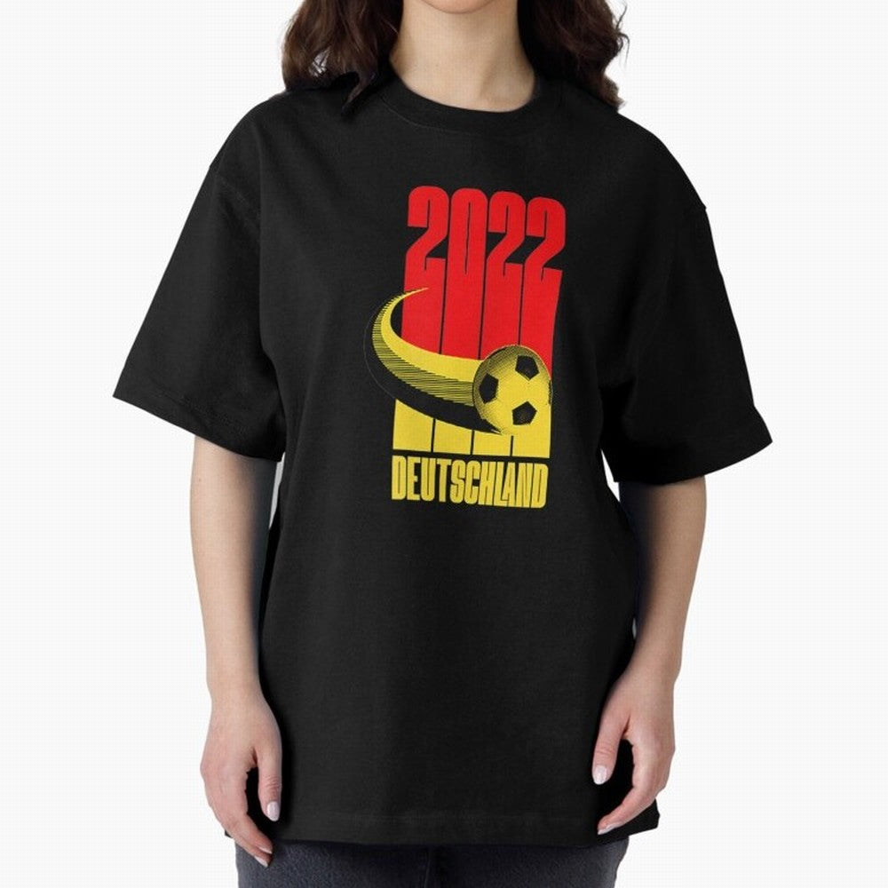 Germany 2022 Football Soccer Graphic Deutschland Oversized T-Shirt Show Fan Pride Across FIFA World Cup 2026 Group Stage Spirit, Driven by Brazil, Messi, Neymar and Mbappe, Tournament Hype, Historic Matchups, Family Viewing Parties and Global