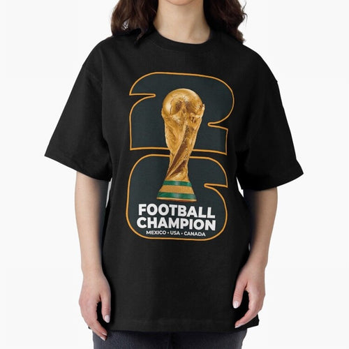 2026 Soccer Tournament Graphic - Football Champion Art Oversized T-Shirt Wear the Spirit of Global Football Passion for FIFA World Cup 2026 USA Canada Mexico, Filled with Messi, CR7 and Mbappe, England and Germany, Tournament Hype, Historic