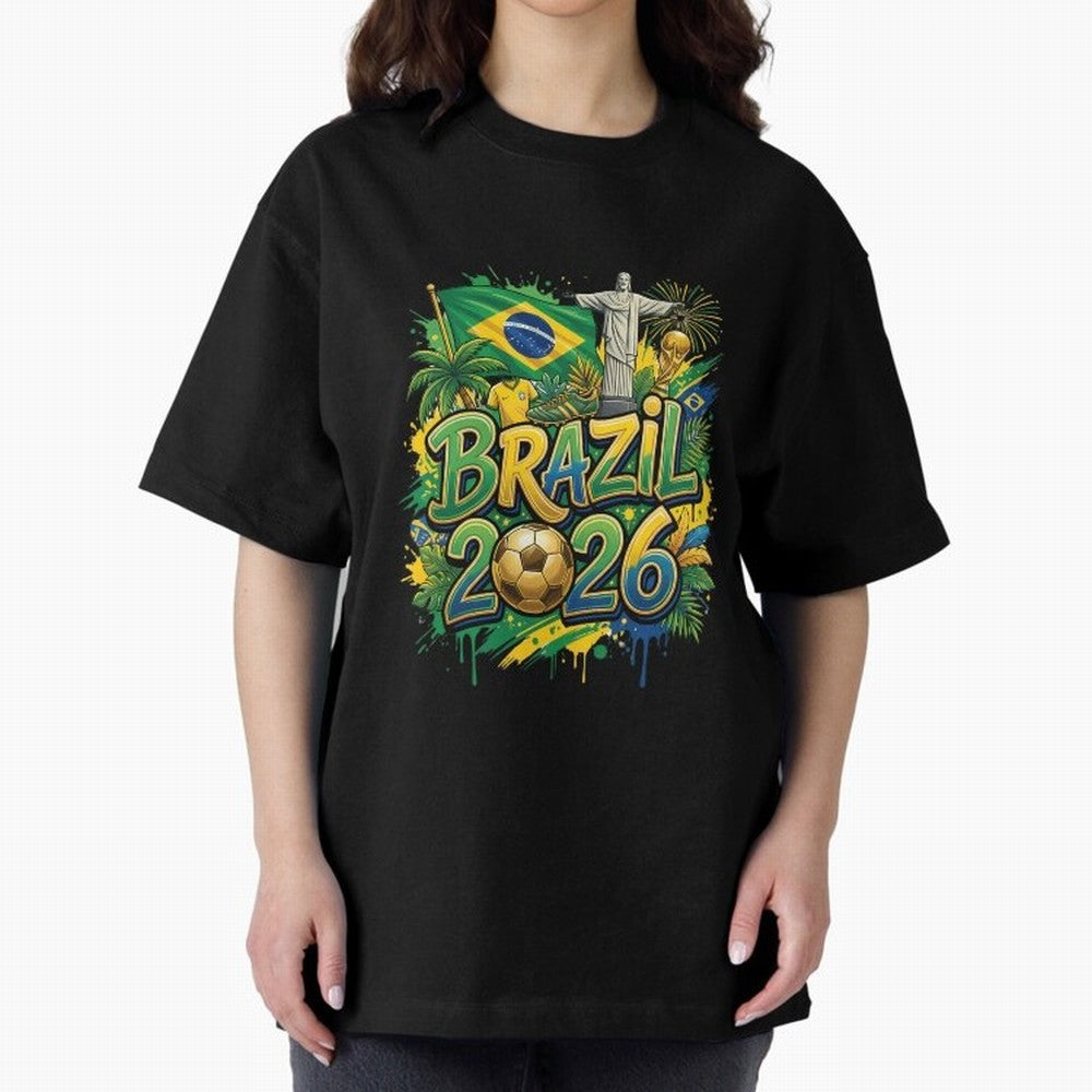 Brazil World Cup 2026 Football Legacy Oversized T-Shirt Celebrate Every Goal in FIFA World Cup 2026 Built around Cristiano Ronaldo, England, France and Netherlands Energy, Fan Favorite Moments, National Team Passion, Big Match Drama and Soccer