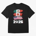 USA Canada Mexico Flag 2026 Cup Brush Art Oversized T-Shirt Honor the Football Icons of the FIFA World Cup 2026 USA Canada Mexico Journey through Neymar Highlights, Germany Pride, Sports Nostalgia, International Competition, Famous Players and