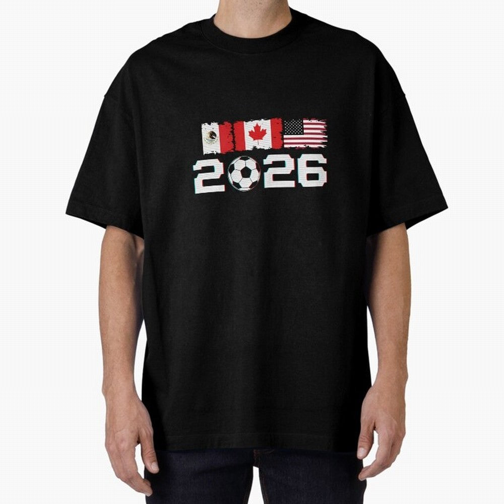 Glitched United 2026 Cup - North America Emblem Part 2 T-Shirt_82924673 Oversized T-Shirt Wear the Spirit of Match Day Hype around FIFA World Cup 2026 Group Stage, Mbappe and Neymar, Argentina, France and Brazil, Match Day Excitement, Supporter