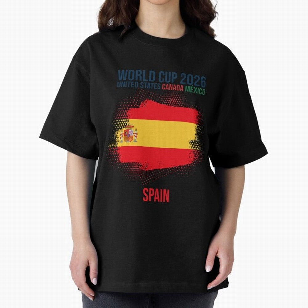 SPAIN WORLD CUP 2026 Oversized T-Shirt Unlock the FIFA World Cup 2026 Journey through CR7 and Messi Highlights, France Pride, Football History, Final Match Energy, Crowd Noise and Once in a Lifetime Moments; Built for Supporters Chasing Trophy