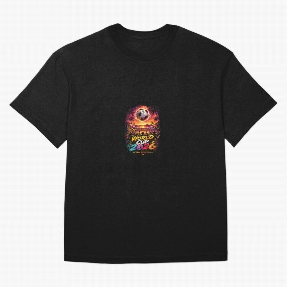 Copy of World Cup 2026 ¨C United Passion ?? | Neon Football Design Oversized T-Shirt Follow Global Football Passion for FIFA World Cup 2026 USA Canada Mexico, Driven by Haaland and Mbappe, Spain, Football Festival Excitement, Trophy Ambitions,