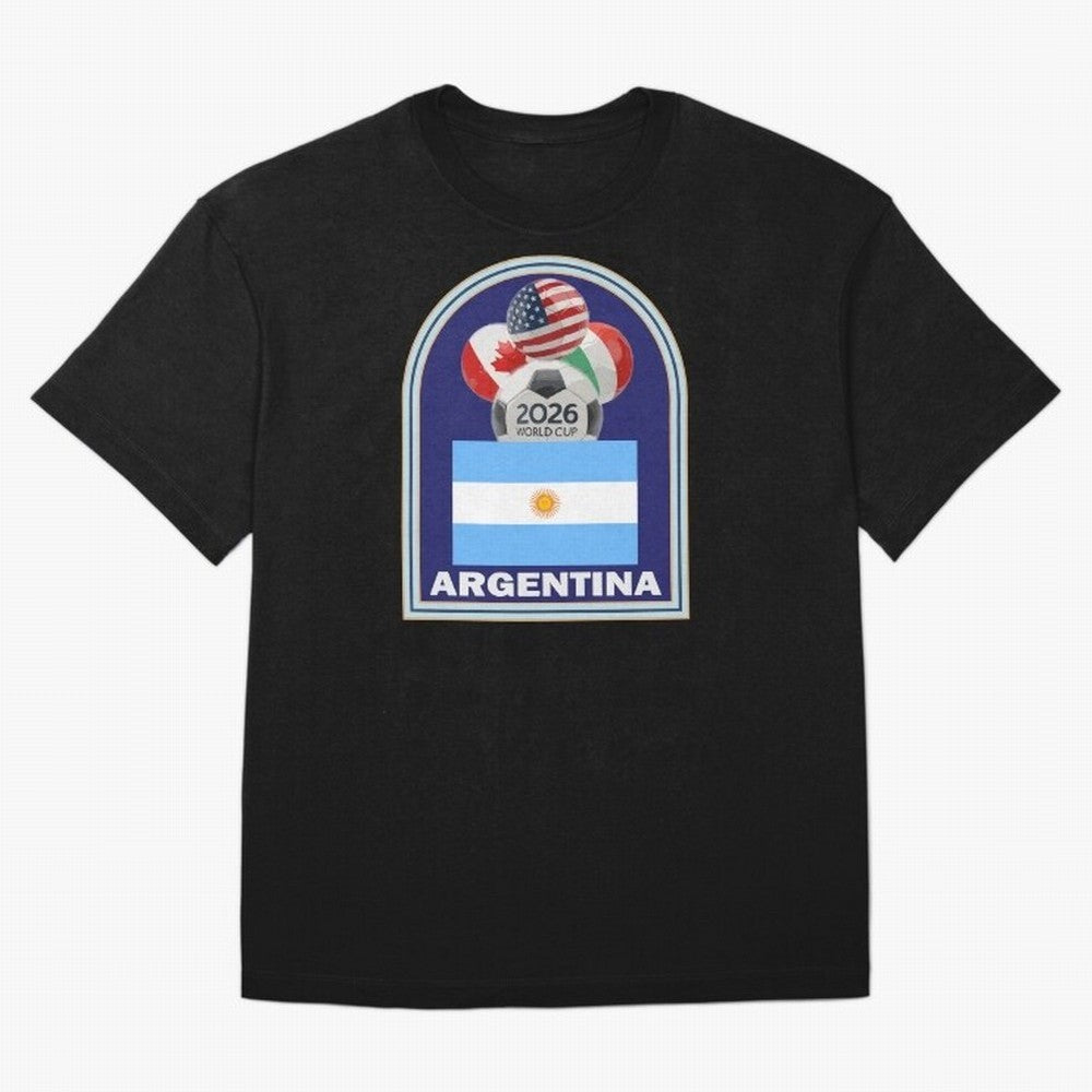 Argentina 2026 Soccer T-shirt Oversized T-Shirt Celebrate Fan Culture around FIFA World Cup 2026 USA Canada Mexico Spirit, Driven by France and Portugal, CR7 and Messi, Tournament Hype, Historic Matchups, Family Viewing Parties and Global Sports