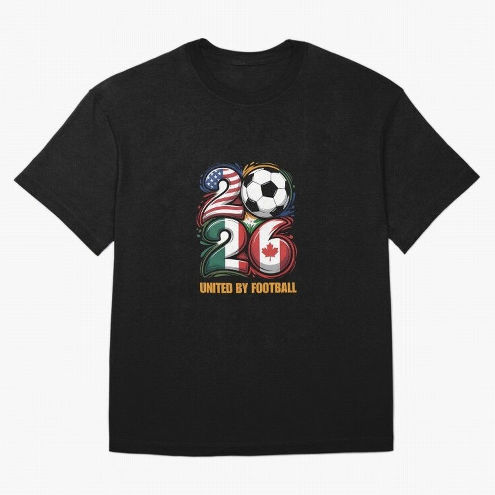 United By Football Soccer Fan Gear 2026 Oversized T-Shirt Join the Countdown to Match Day Hype around FIFA World Cup 2026 USA Canada Mexico, CR7 and Messi, Spain, Vintage Soccer Flavor, Modern Football Stars, National Flags and Final Night Emotion;