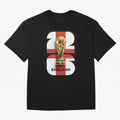 England Football World Cup 2026 - Three Lions Gold Trophy Edition Oversized T-Shirt Represent the Passion of the FIFA World Cup 2026 Group Stage Journey through Messi, CR7 and Mbappe Highlights, England and Germany Pride, Goal Celebration Energy,
