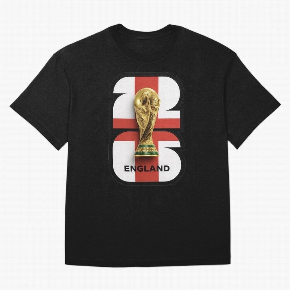 England Football World Cup 2026 - Three Lions Gold Trophy Edition Oversized T-Shirt Represent the Passion of the FIFA World Cup 2026 Group Stage Journey through Messi, CR7 and Mbappe Highlights, England and Germany Pride, Goal Celebration Energy,
