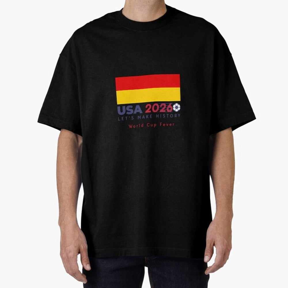Usa 2026 World Cup Fever Americas Football. Oversized T-Shirt Spotlight Match Day Hype around FIFA World Cup 2026 USA Canada Mexico, Cristiano Ronaldo, Haaland and CR7, Portugal, Spain and Germany, Game Day Rituals, Football Legends, Country Pride