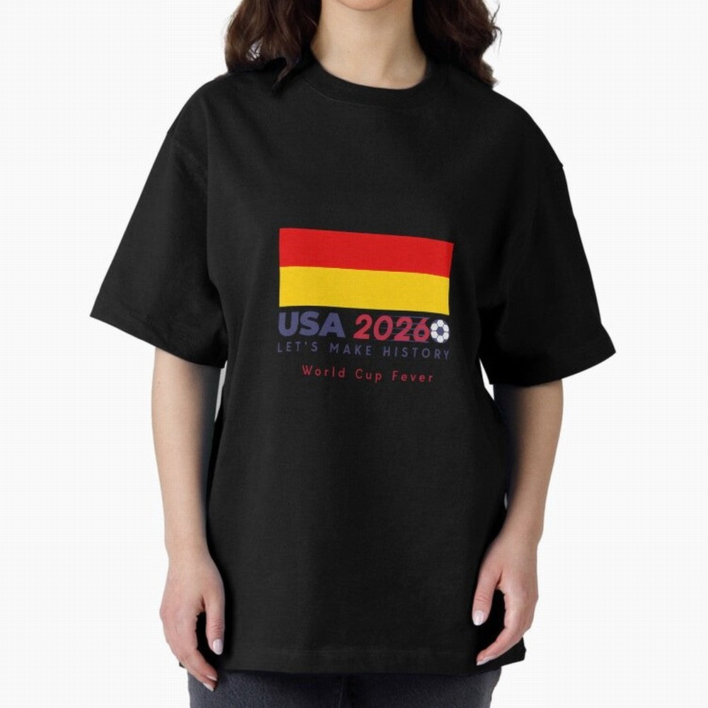 Usa 2026 World Cup Fever Americas Football. Oversized T-Shirt Spotlight Match Day Hype around FIFA World Cup 2026 USA Canada Mexico, Cristiano Ronaldo, Haaland and CR7, Portugal, Spain and Germany, Game Day Rituals, Football Legends, Country Pride