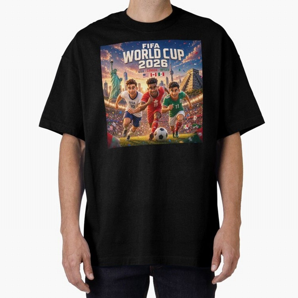 ? USA Canada Mexico Football 2026 #football 2026 Oversized T-Shirt Experience FIFA World Cup 2026 USA Canada Mexico Spirit, Filled with Germany, CR7, Supporter Pride, Iconic Celebrations, Legendary Names and Global Match Day Energy; Ideal for