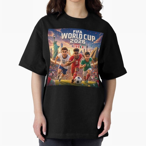 ? USA Canada Mexico Football 2026 #football 2026 Oversized T-Shirt Experience FIFA World Cup 2026 USA Canada Mexico Spirit, Filled with Germany, CR7, Supporter Pride, Iconic Celebrations, Legendary Names and Global Match Day Energy; Ideal for