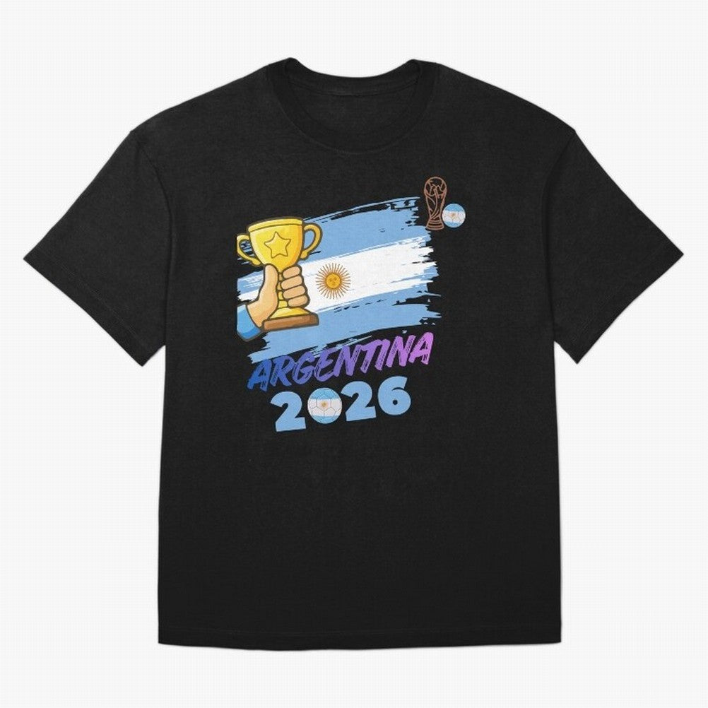 Argentina world cup design Oversized T-Shirt Represent Football Lovers during FIFA World Cup 2026 USA Canada Mexico for Fans of Mbappe and Neymar and England and Germany, Bringing Stadium Chants, National Pride, Trophy Dreams and Unforgettable