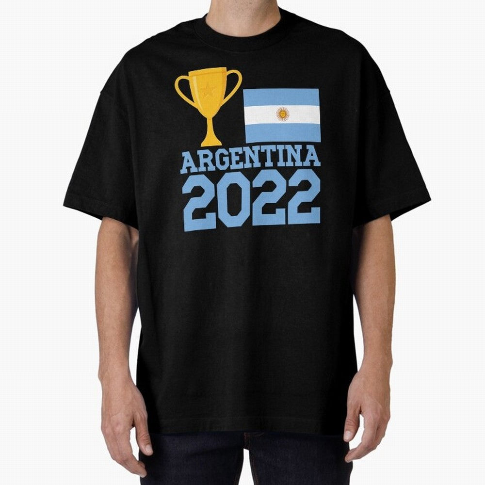 Argentina World Cup Soccer Football 2022, Argentina Soccer Jersey Argentinian Football, Argentina, Argentinian, Qatar World Cup 2022 Oversized T-Shirt Follow FIFA World Cup 2026 USA Canada Mexico Spirit, with Portugal, CR7, Sports Nostalgia,