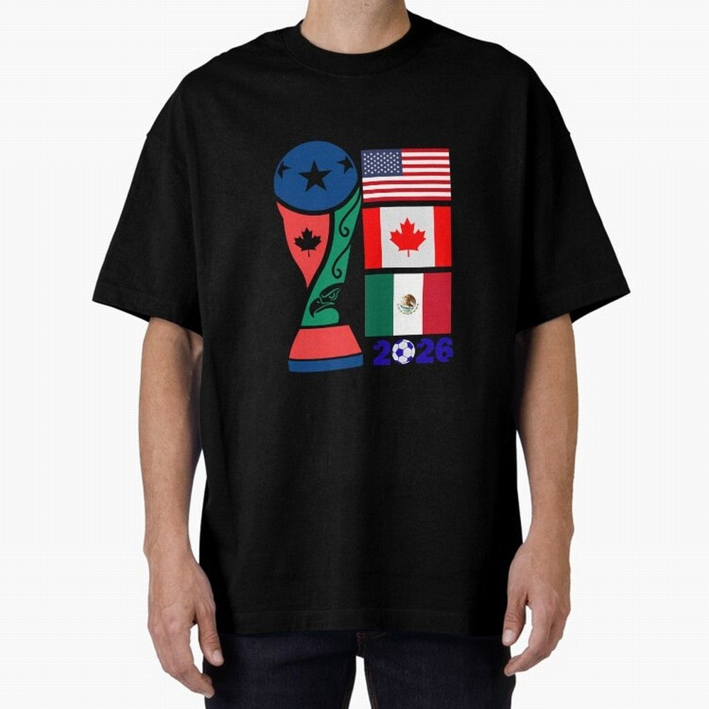 North America Football Unity 2026 Oversized T-Shirt Treasure the FIFA World Cup 2026 Group Stage Journey through Messi, CR7 and Mbappe Highlights, Argentina Pride, Football History, Final Match Energy, Crowd Noise and Once in a Lifetime Moments;