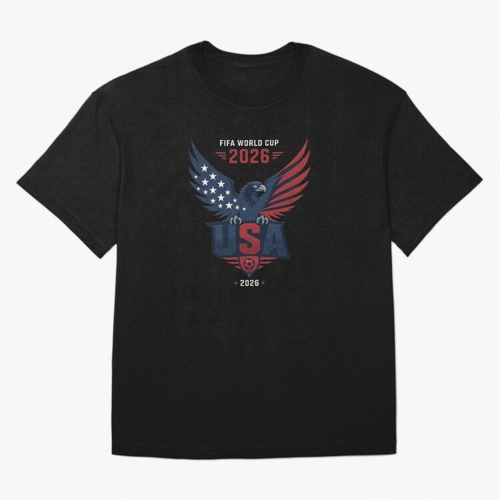 FIFA World Cup 2026 USA Eagle Soccer Logo Oversized T-Shirt Feel the Trophy Chase of Global Football Passion for FIFA World Cup 2026 USA Canada Mexico, Connected to Haaland, England, Fan Favorite Moments, National Team Passion, Big Match Drama and