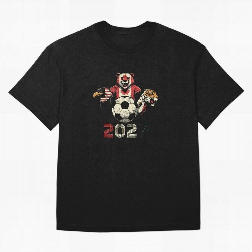 United 2026 Soccer Mascots North America Tournament T-Shirt_83157189 Oversized T-Shirt Cheer for the FIFA World Cup 2026 USA Canada Mexico Journey through CR7 Highlights, Germany Pride, Champion Mindset, Group Stage Buzz, Knockout Tension and