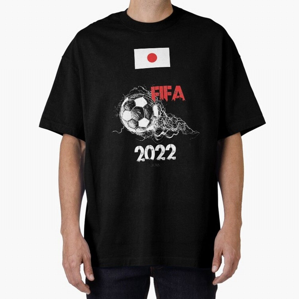 World Cup Qatar 2022 Japan Oversized T-Shirt Join the Global Buzz around FIFA World Cup 2026 with Messi and Cristiano Ronaldo, Spain Energy, Sports Nostalgia, International Competition, Famous Players and Unforgettable Victories; Built for