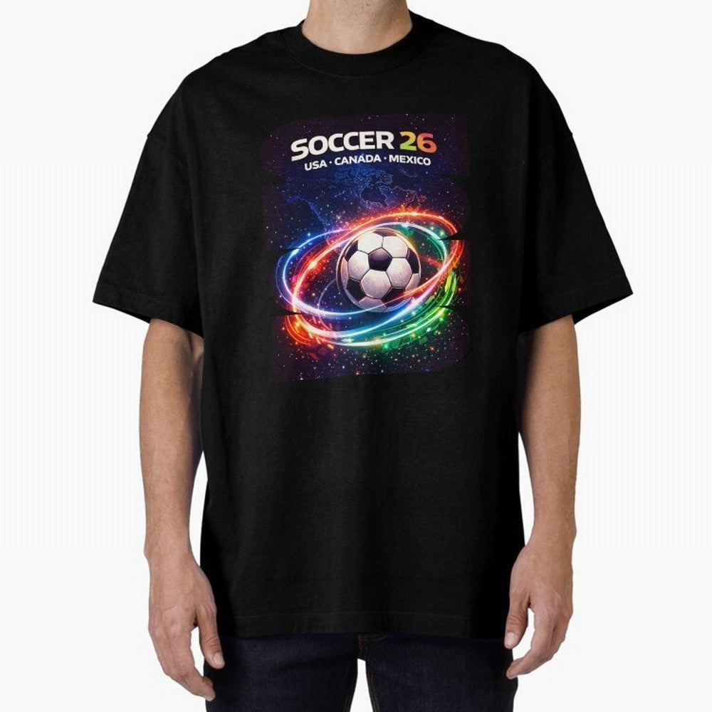North America Soccer 2026 Shirt, Soccer 26 USA Canada Mexico Fan Tee, United 2026 Soccer Graphic - Bold Oversized T-Shirt Bring Stadium Energy to Global Football Passion for FIFA World Cup 2026, Driven by Cristiano Ronaldo, Haaland and CR7,