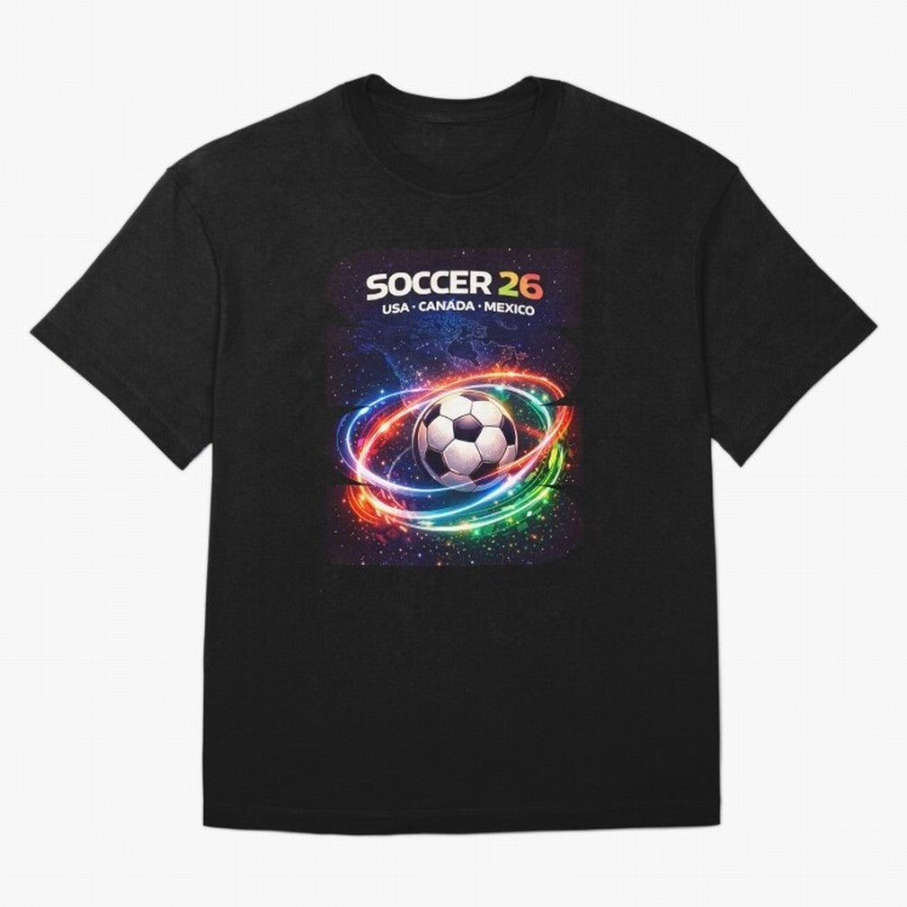 North America Soccer 2026 Shirt, Soccer 26 USA Canada Mexico Fan Tee, United 2026 Soccer Graphic - Bold Oversized T-Shirt Bring Stadium Energy to Global Football Passion for FIFA World Cup 2026, Driven by Cristiano Ronaldo, Haaland and CR7,