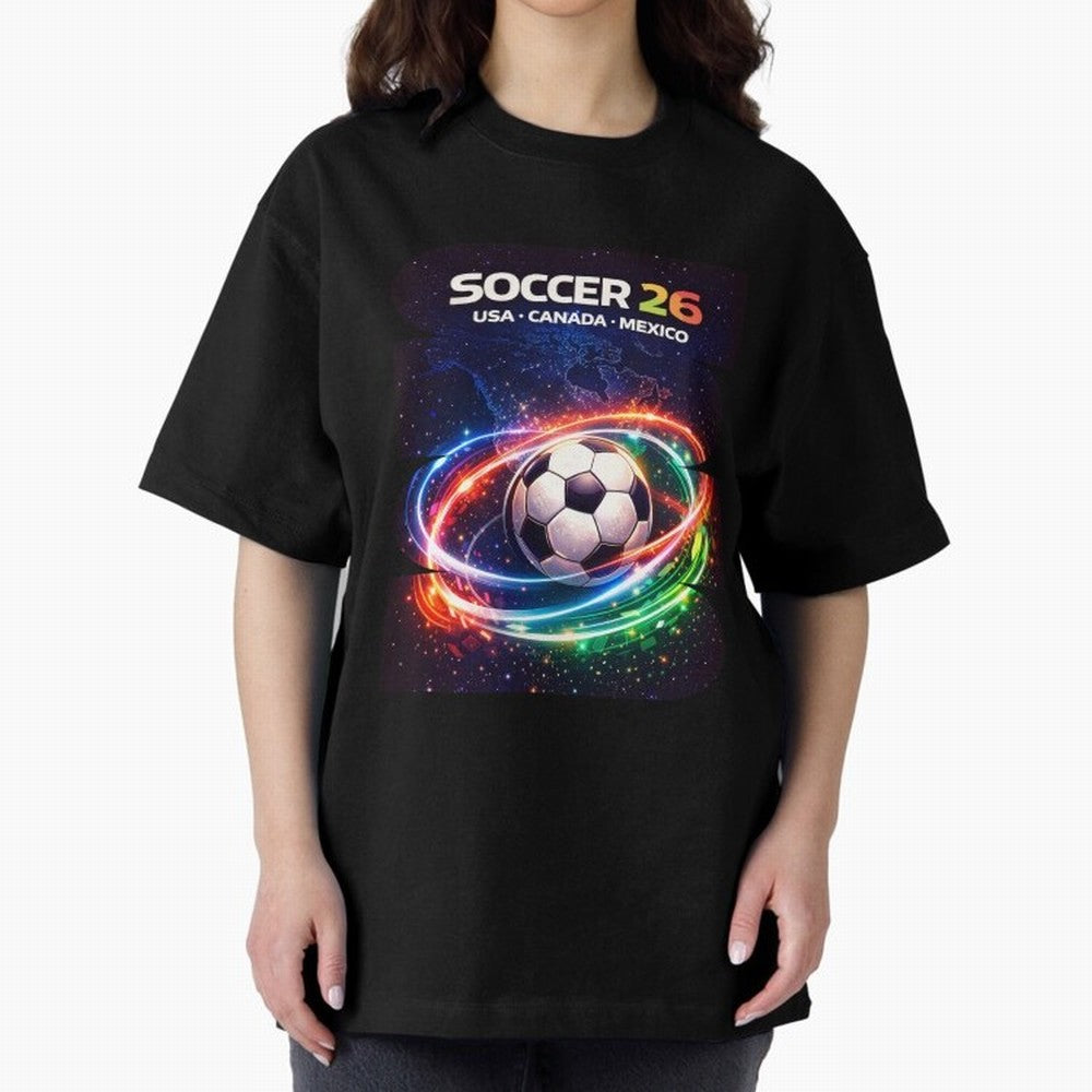 North America Soccer 2026 Shirt, Soccer 26 USA Canada Mexico Fan Tee, United 2026 Soccer Graphic - Bold Oversized T-Shirt Bring Stadium Energy to Global Football Passion for FIFA World Cup 2026, Driven by Cristiano Ronaldo, Haaland and CR7,