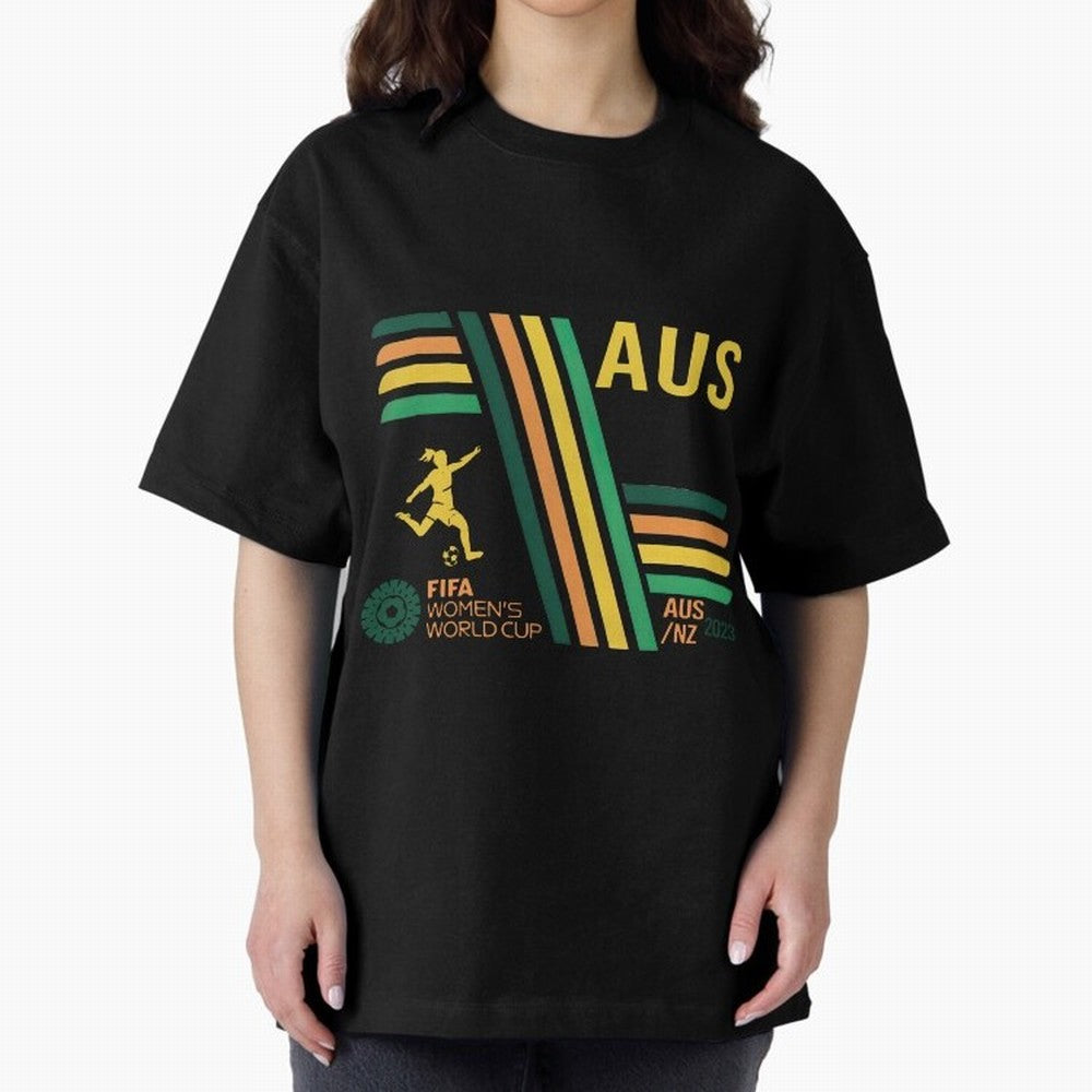 Australia Women's World Cup Oversized T-Shirt Show Match Day Excitement for FIFA World Cup 2026 Centered on Messi and Cristiano Ronaldo, France and Portugal Energy, Sports Nostalgia, International Competition, Famous Players and Unforgettable
