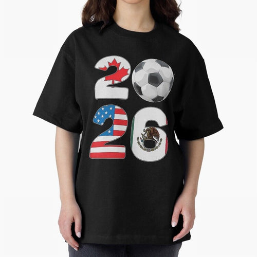 2026 North America Football Massive Event Soccer Ball Oversized T-Shirt Support FIFA World Cup 2026 Spirit, Connected to France and Portugal, Neymar, Haaland and Cristiano Ronaldo, Soccer Culture, Superstar Moments, National Team Dreams and
