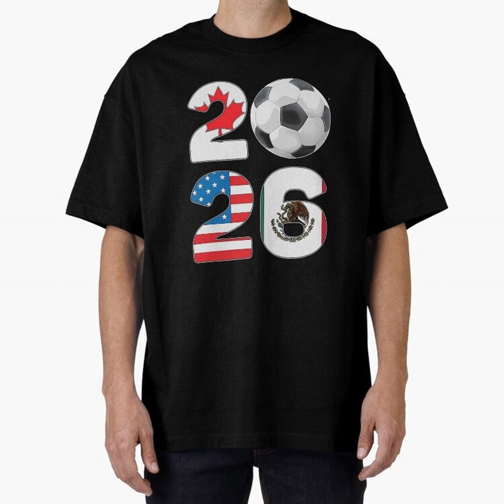2026 North America Football Massive Event Soccer Ball Oversized T-Shirt Support FIFA World Cup 2026 Spirit, Connected to France and Portugal, Neymar, Haaland and Cristiano Ronaldo, Soccer Culture, Superstar Moments, National Team Dreams and