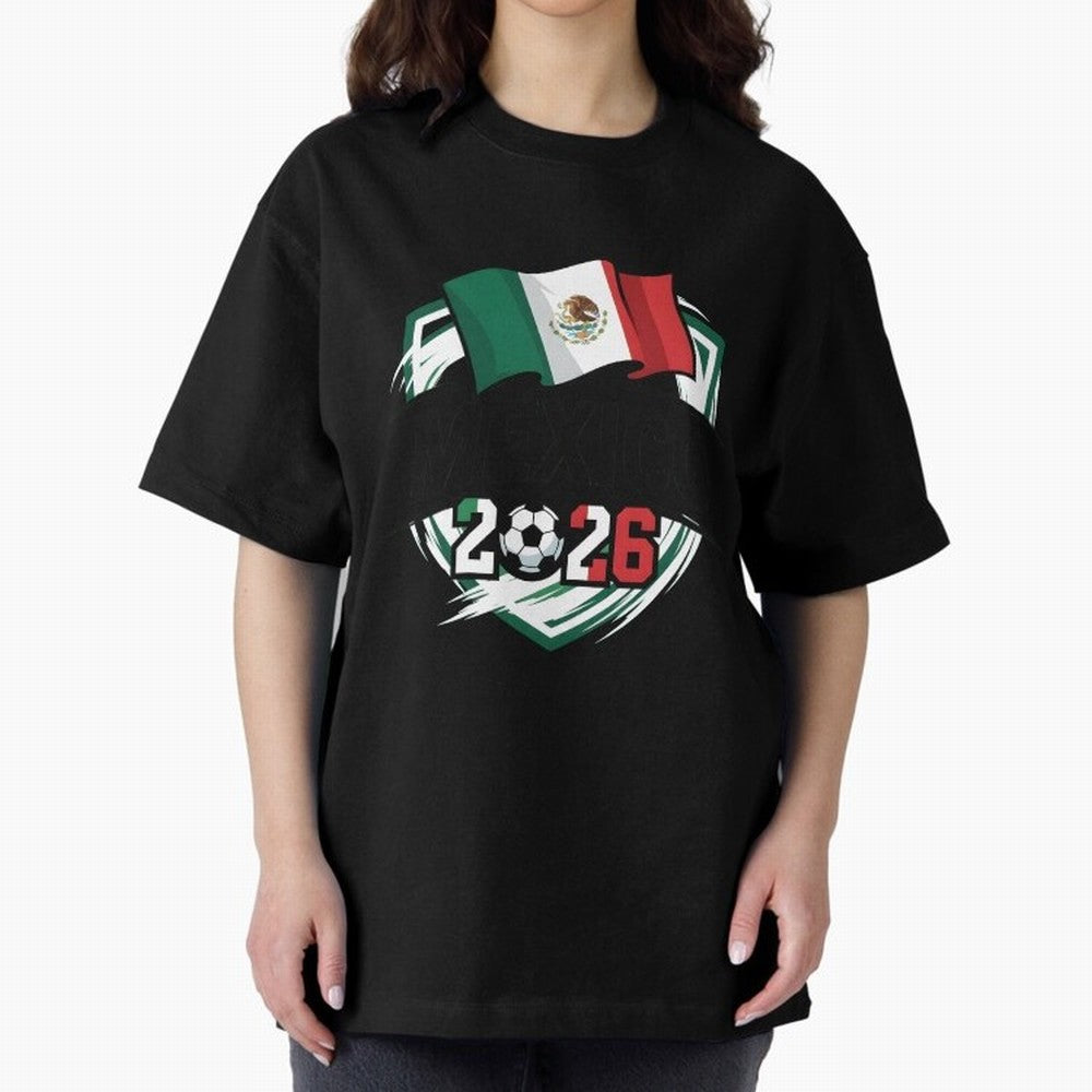 MEXICO World Cup 2026 Gift ¨C MEXICO Football Oversized T-Shirt Follow the FIFA World Cup 2026 USA Canada Mexico Journey through Cristiano Ronaldo, Haaland and CR7 Highlights, Spain and Netherlands Pride, Champion Mindset, Group Stage Buzz,