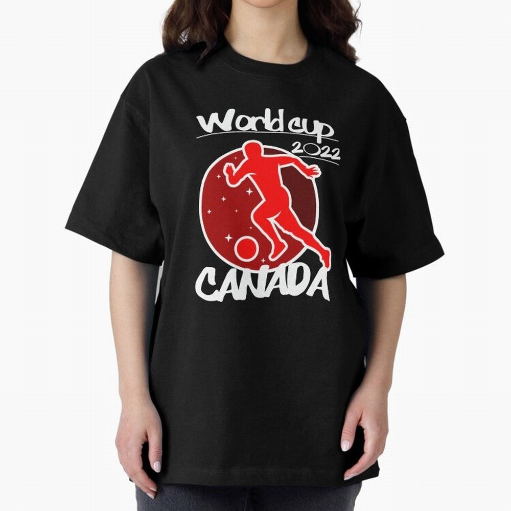 Canada World Cup 2022 Oversized T-Shirt Capture Stadium Memories from FIFA World Cup 2026 Group Stage Spirit, Centered on Argentina and Brazil, Messi, Global Supporter Spirit, Legendary Goals, National Colors and Tournament Celebration; Perfect for