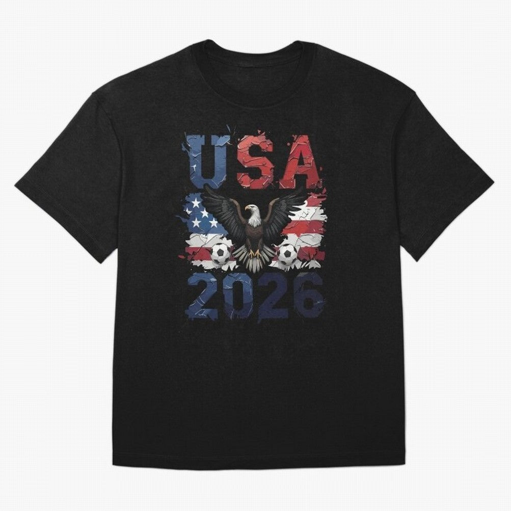 USA 2026 Soccer Eagle - World Cup Football Oversized T-Shirt Enjoy the FIFA World Cup 2026 Group Stage Journey through Cristiano Ronaldo Highlights, Netherlands Pride, Football Festival Excitement, Trophy Ambitions, Country Rivalries and Star