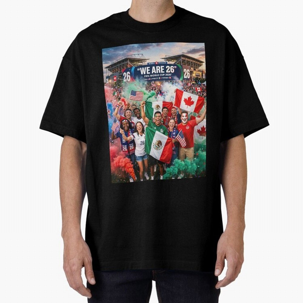 2026 World Cup Fans Celebrate Oversized T-Shirt Experience the Global Stage of FIFA World Cup 2026 Group Stage with Messi, Spain and Netherlands Energy, Football Festival Excitement, Trophy Ambitions, Country Rivalries and Star Player Buzz; Made
