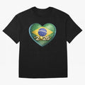 Brazil 2026 World Football Heart Flag Designs Oversized T-Shirt Honor the Football Icons of the FIFA World Cup 2026 USA Canada Mexico Journey through CR7 Highlights, Portugal, Spain and Germany Pride, Football Festival Excitement, Trophy Ambitions,