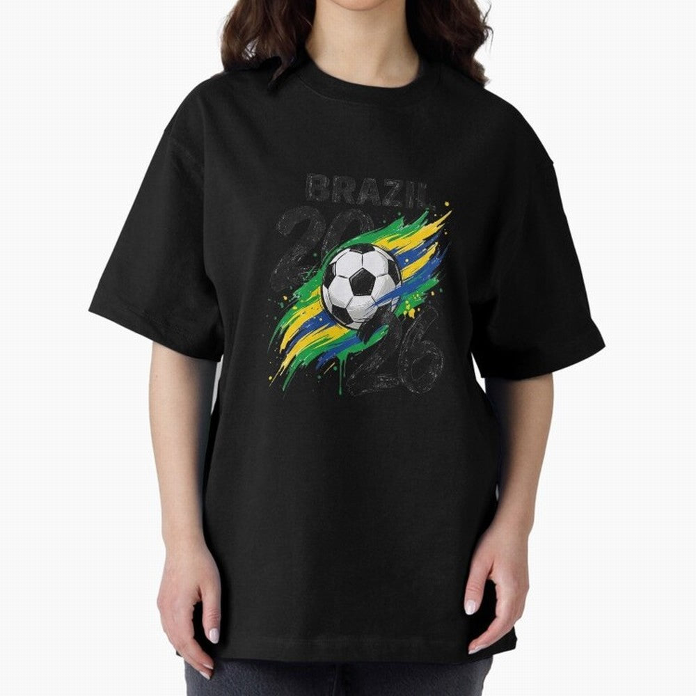 Brazil Soccer 2026 Fan Shirt ¨C Brazil Football Supporter Oversized T-Shirt Bring Legendary Rivalry Energy to Global Football Passion for FIFA World Cup 2026 Group Stage, with CR7 and Messi, Portugal, Soccer Culture, Superstar Moments, National