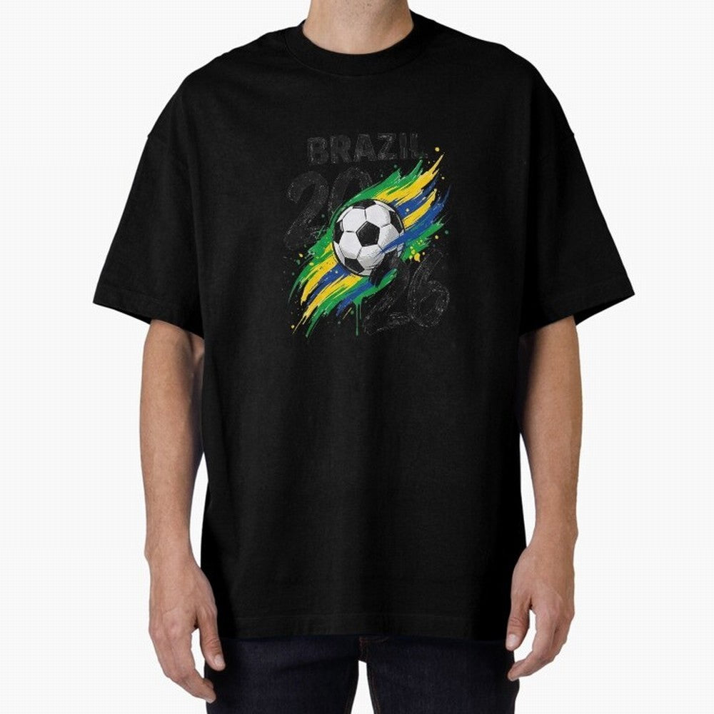 Brazil Soccer 2026 Fan Shirt ¨C Brazil Football Supporter Oversized T-Shirt Bring Legendary Rivalry Energy to Global Football Passion for FIFA World Cup 2026 Group Stage, with CR7 and Messi, Portugal, Soccer Culture, Superstar Moments, National