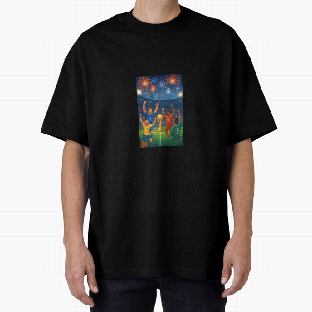 World Cup Oversized T-Shirt Share Global Football Passion for FIFA World Cup 2026, Highlighting Cristiano Ronaldo, Netherlands, Football Festival Excitement, Trophy Ambitions, Country Rivalries and Star Player Buzz; Perfect for Fans, Collectors,