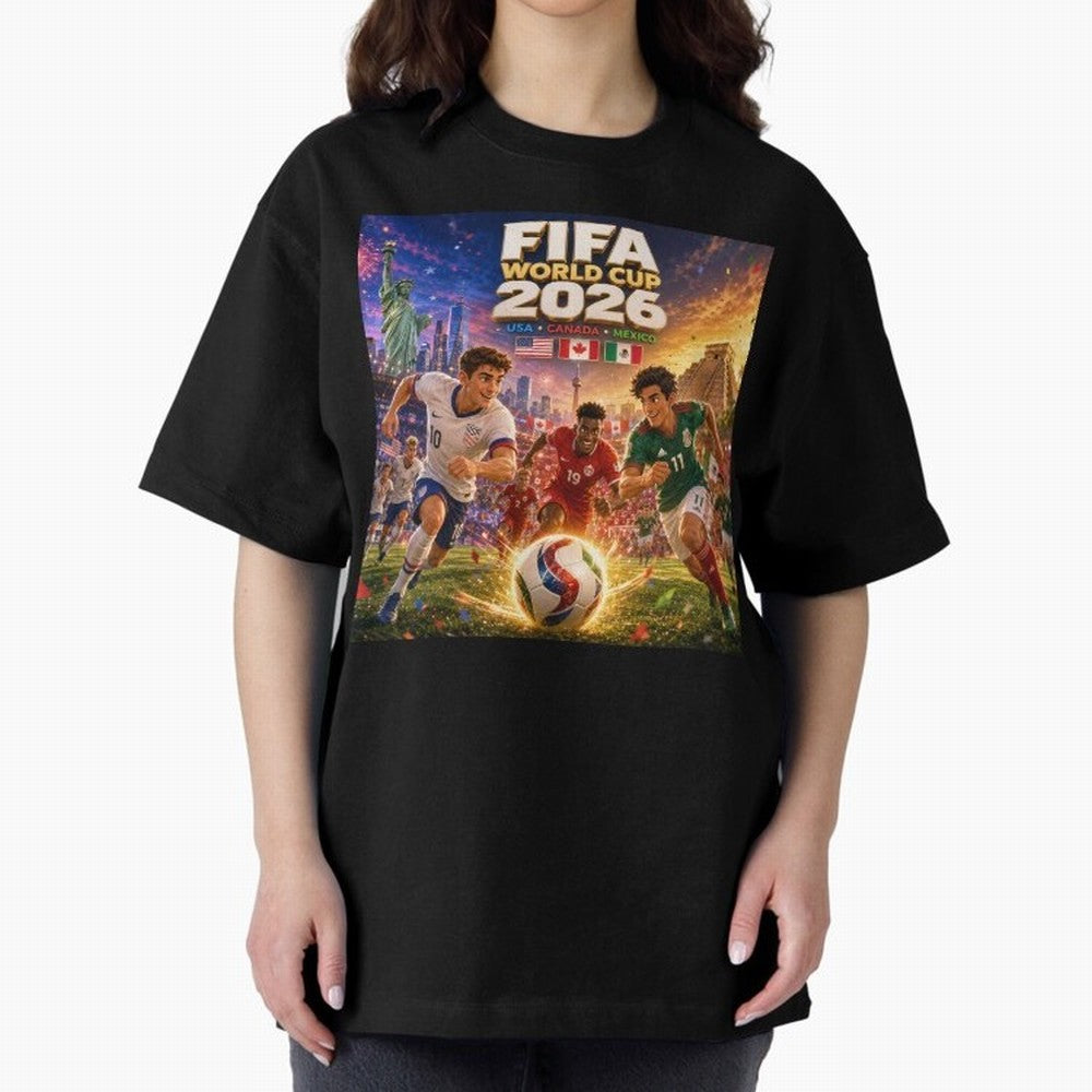 North America Football Festival 2026 #football 2026 Oversized T-Shirt Turn Football Passion into Global Football Passion for FIFA World Cup 2026 USA Canada Mexico, with Neymar, England and Germany, Tournament Hype, Historic Matchups, Family Viewing