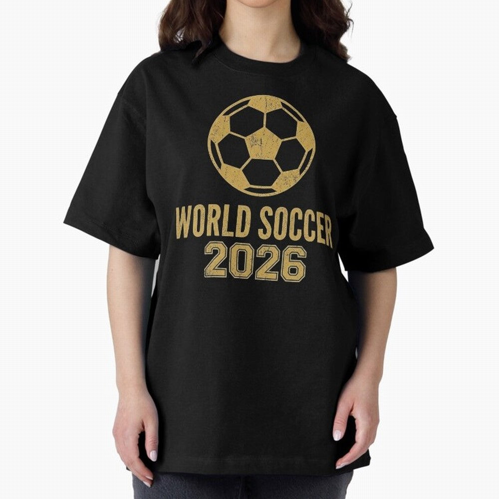 Retro World Soccer 2026 Design Oversized T-Shirt Bring a Champion Mindset to the FIFA World Cup 2026 Journey through Neymar, Haaland and Cristiano Ronaldo Highlights, England and Germany Pride, Football Passion, Legendary Performances, Festival