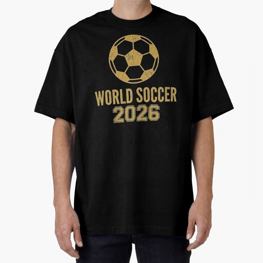 Retro World Soccer 2026 Design Oversized T-Shirt Bring a Champion Mindset to the FIFA World Cup 2026 Journey through Neymar, Haaland and Cristiano Ronaldo Highlights, England and Germany Pride, Football Passion, Legendary Performances, Festival