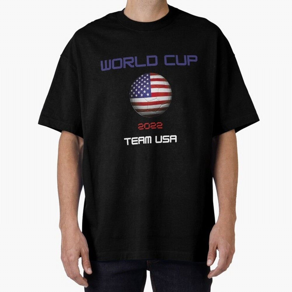 World cup 2022 Team USA Oversized T-Shirt Share the Excitement of the FIFA World Cup 2026 Journey through CR7 and Messi Highlights, Germany Pride, Vintage Soccer Flavor, Modern Football Stars, National Flags and Final Night Emotion; Ideal for