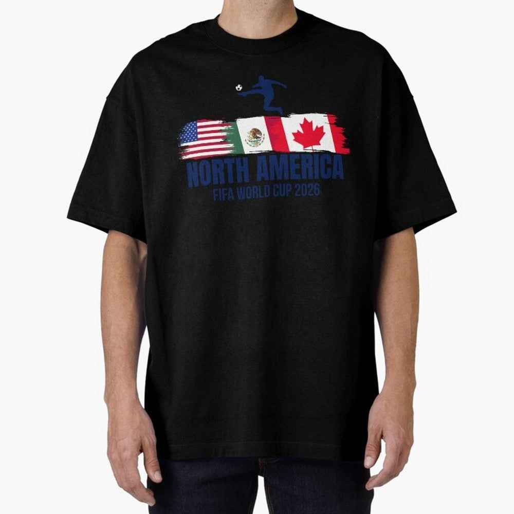 2026 North America Soccer World Tour - USA Mexico Canada Oversized T-Shirt Celebrate the Next Chapter of FIFA World Cup 2026 USA Canada Mexico for Fans of Cristiano Ronaldo and England, France and Netherlands, Bringing Champion Mindset, Group Stage